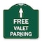 Signmission Free Valet Parking W/ Ahead Arrow, Green & White Aluminum Sign, 18" x 18", GW-1818-23944 A-DES-GW-1818-23944 - alternate 1